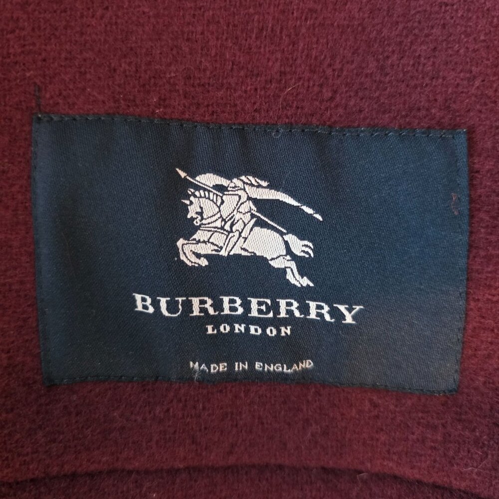 Vintage Burberry London Womens 6 Coat Specialty Duffle Coating Wool Hood Toggle - Picture 7 of 11